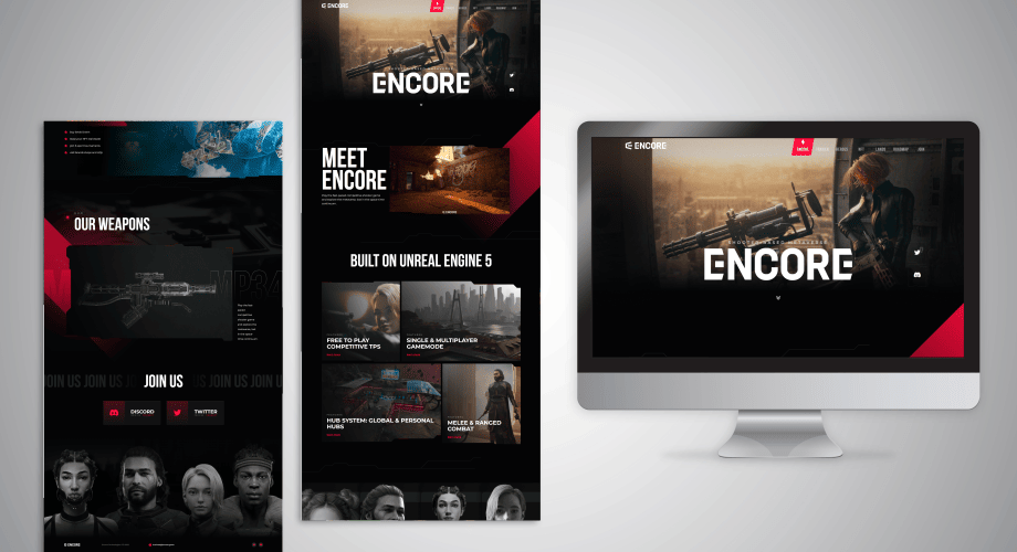 Projeto Encore Games - Web Design pela Vivid Duo